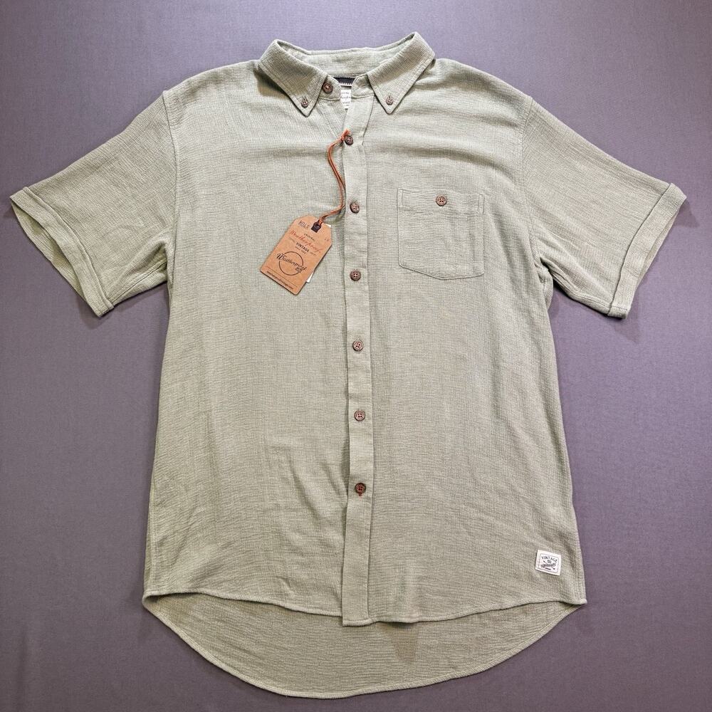 Weatherproof Vintage Men’s Shirt M Green Air-Tex Short Sleeve Button Up New